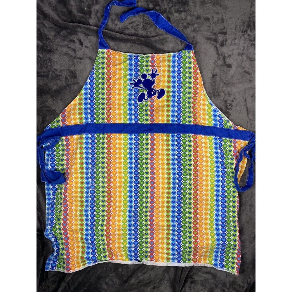 Disney Parks Mickey Mouse silhouette adult apron 100% Cotton Multicolored‎